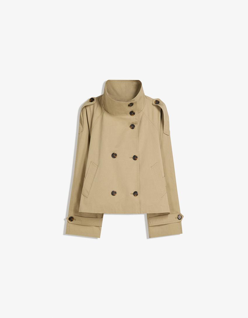Short trench coat jacket