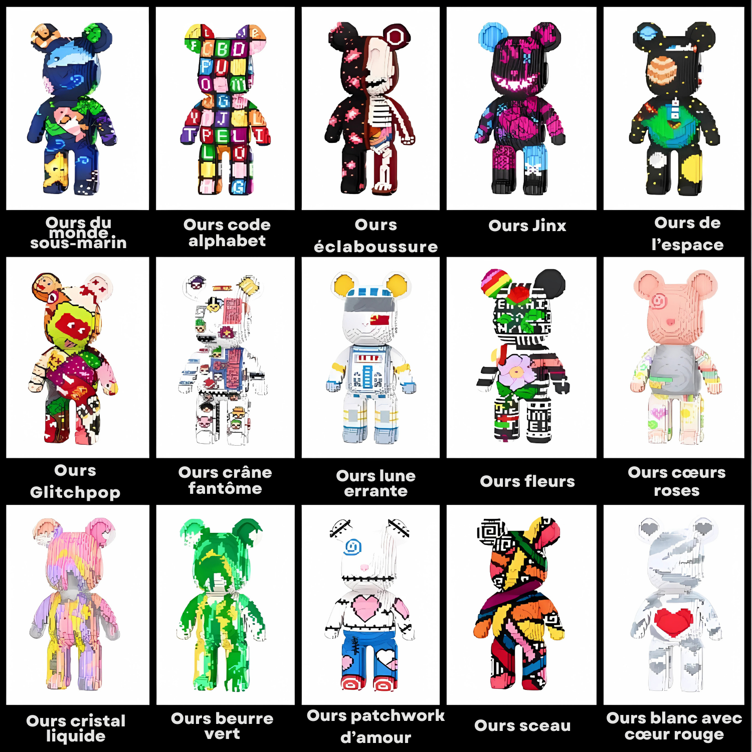 PixelBlocks™ Giant Buildable Brick Bear - French