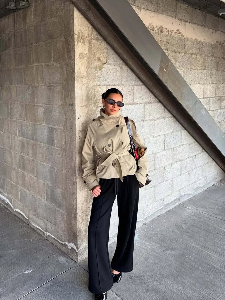 Short trench coat jacket