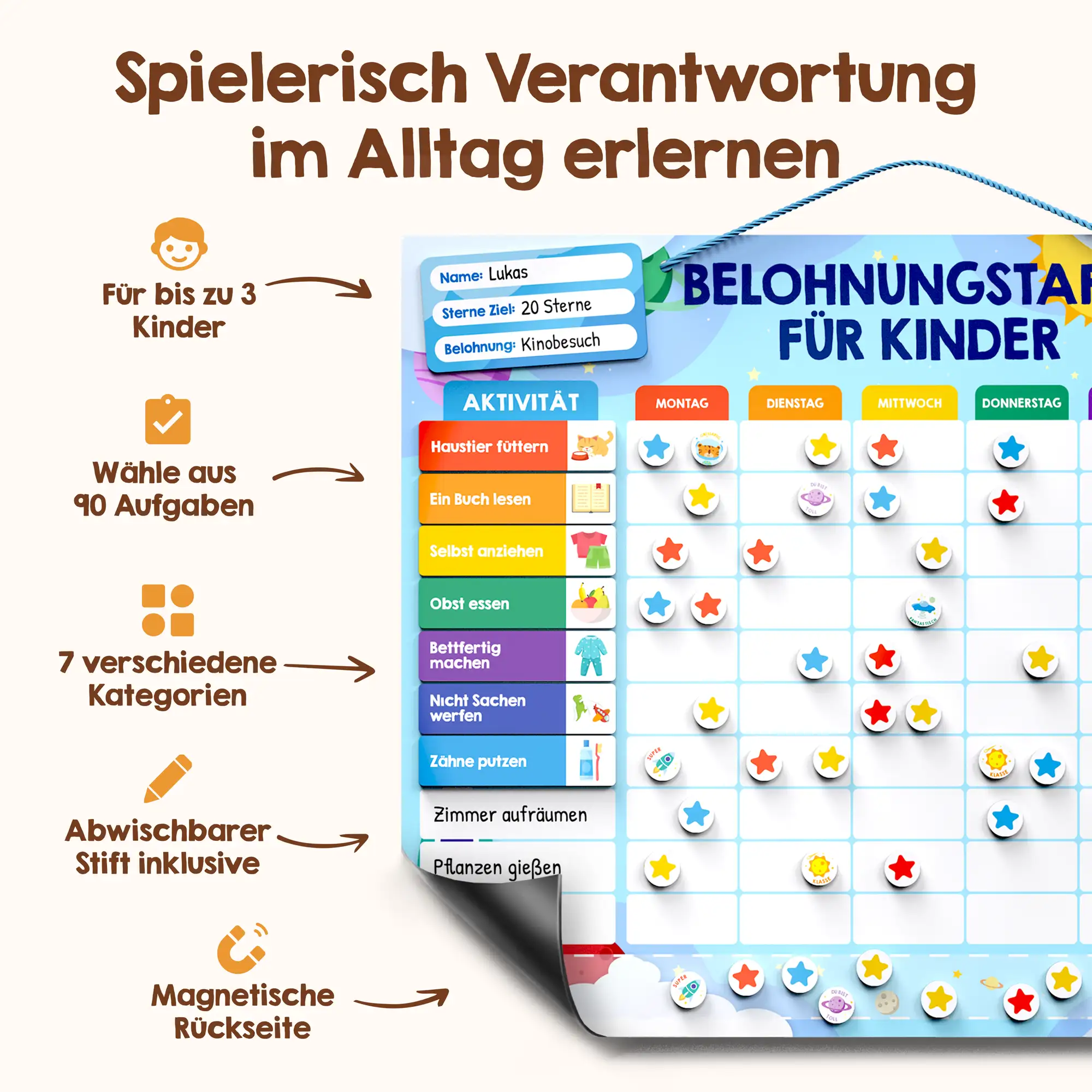 Edubini Magnetische Belohnungstafel (+gratis Beutel)