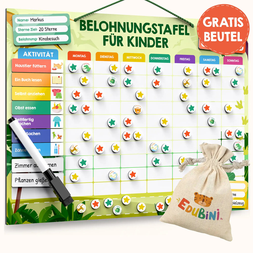 Edubini Magnetische Belohnungstafel (+gratis Beutel)