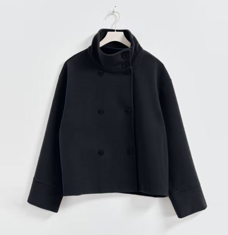 Luna Noora High-Neck Double-Breasted Jacket
