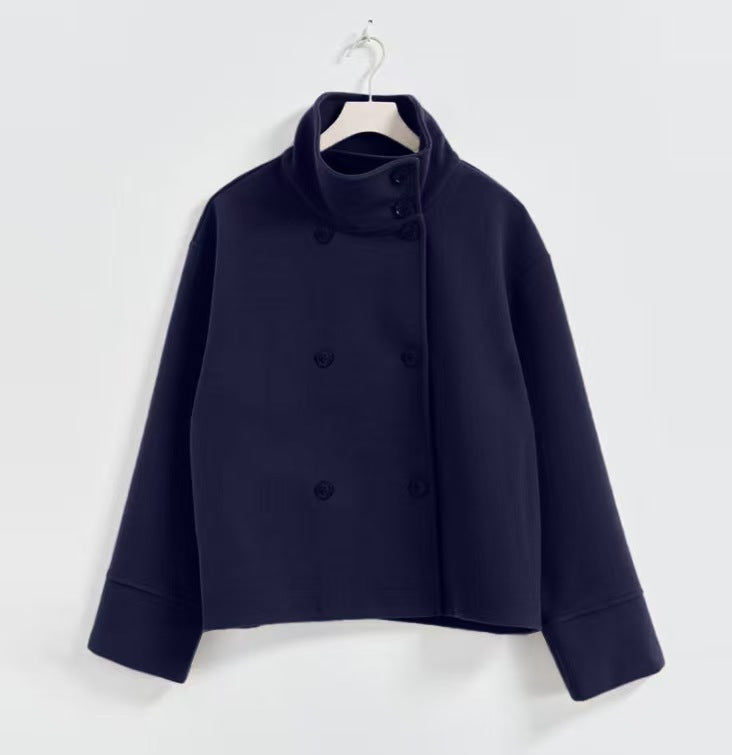 Luna Noora High-Neck Double-Breasted Jacket