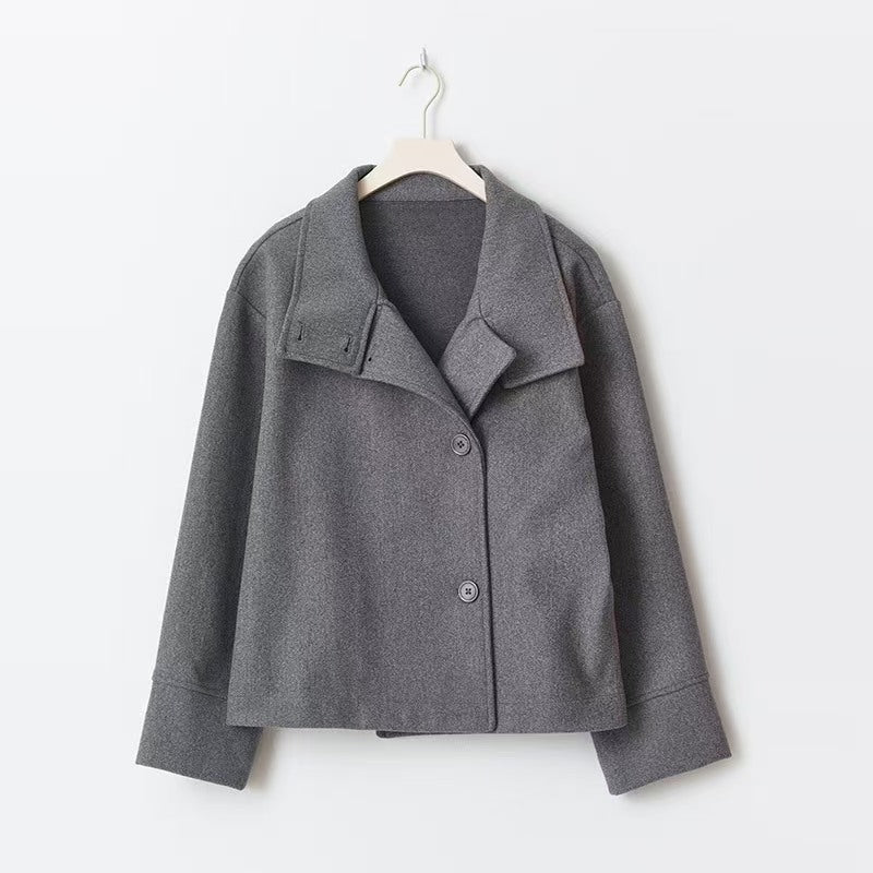 Luna Noora High-Neck Double-Breasted Jacket