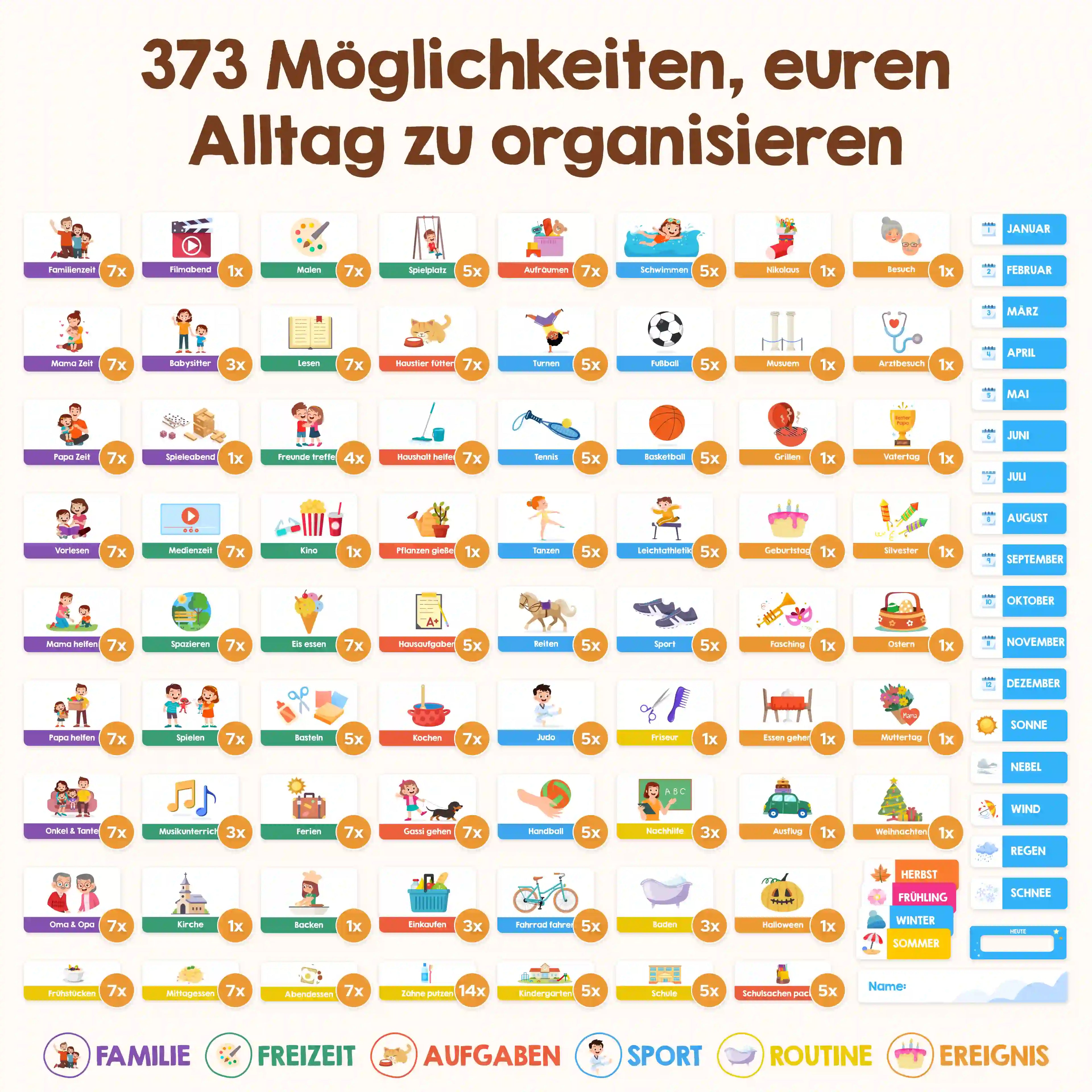 Edubini Magnetischer Wochenplaner für Kinder