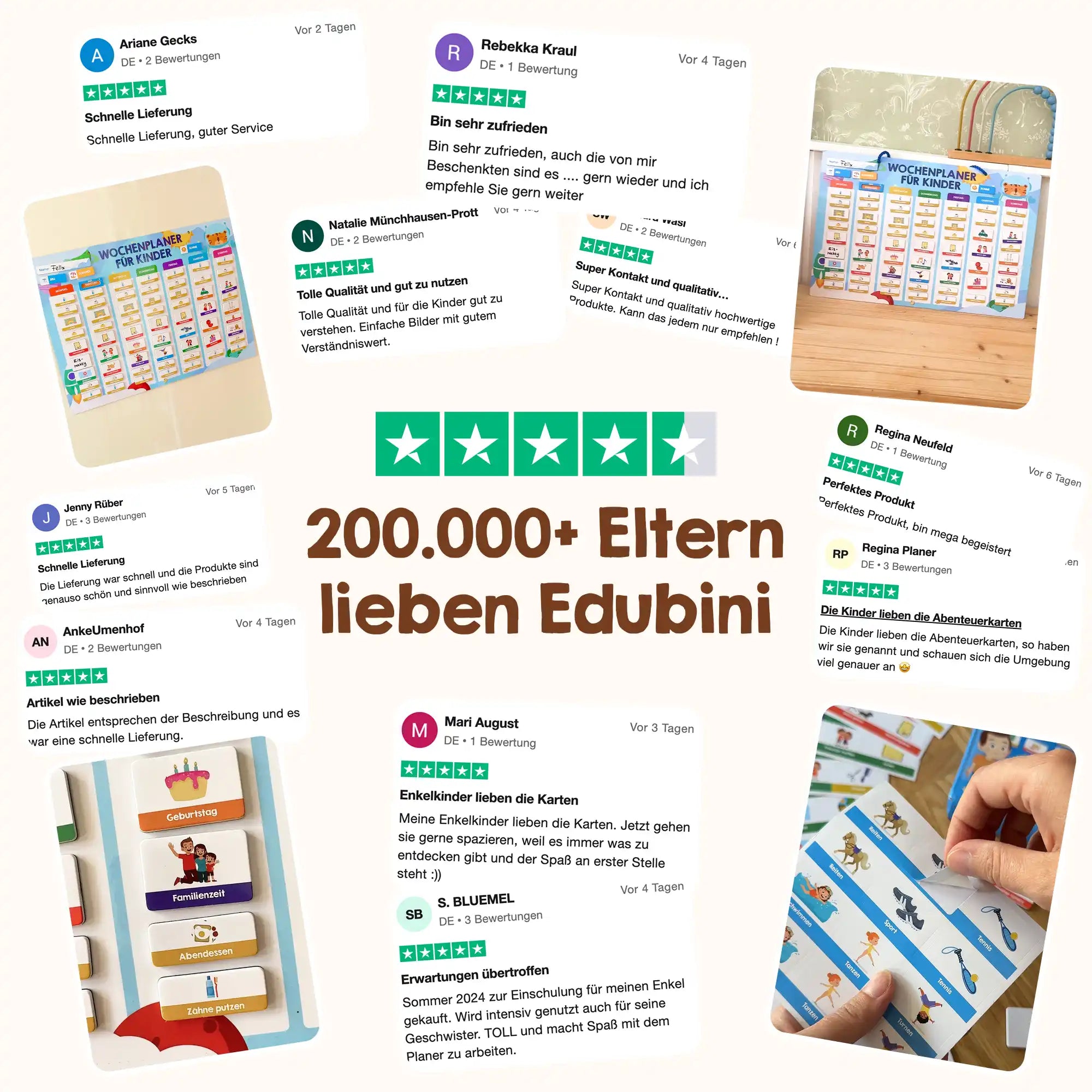 Edubini Routine Magnete für Kinder