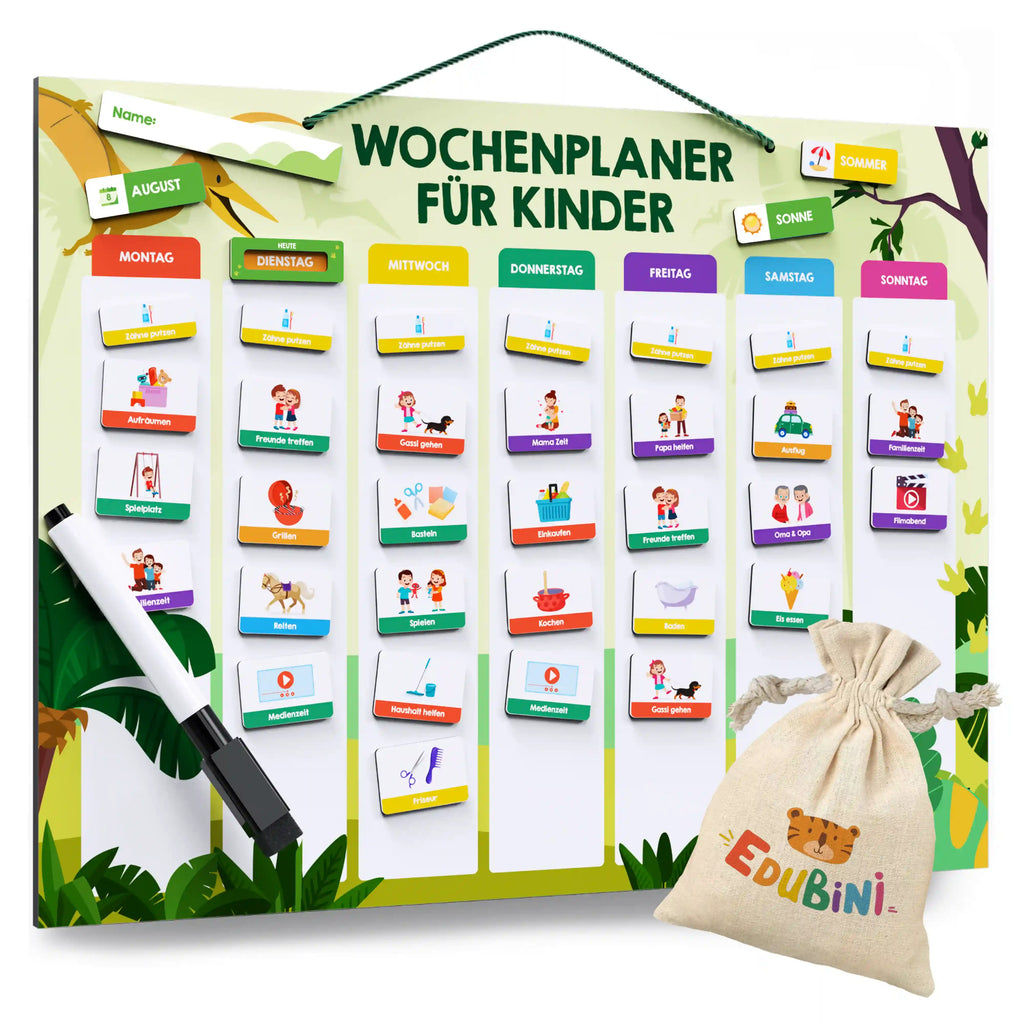 Edubini Magnetischer Wochenplaner für Kinder