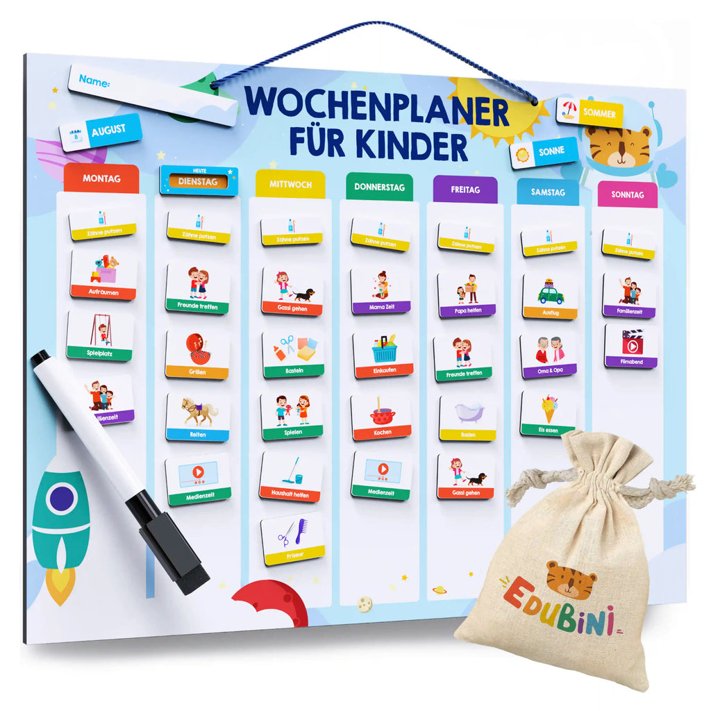 Edubini Magnetischer Wochenplaner für Kinder