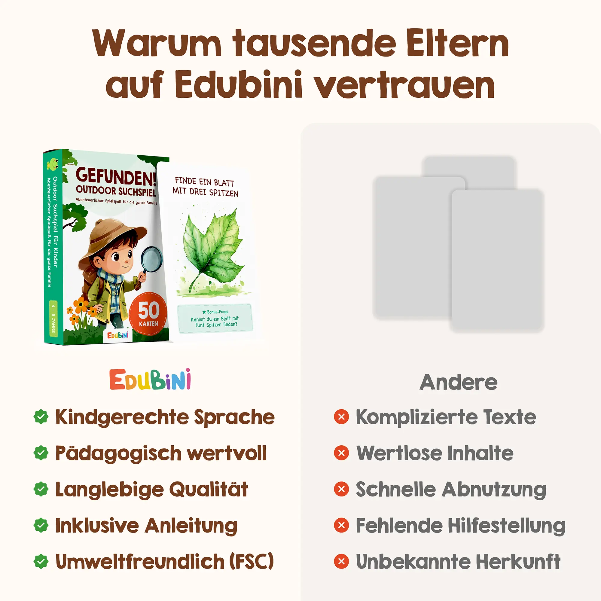 Edubini Gefunden! Outdoor Suchspiel für Kinder